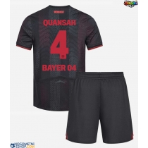 Otroški Nogometni dresi Bayer Leverkusen Jarell Quansah #4 Domači 2025-26 Kratek Rokav (+ Kratke hlače)